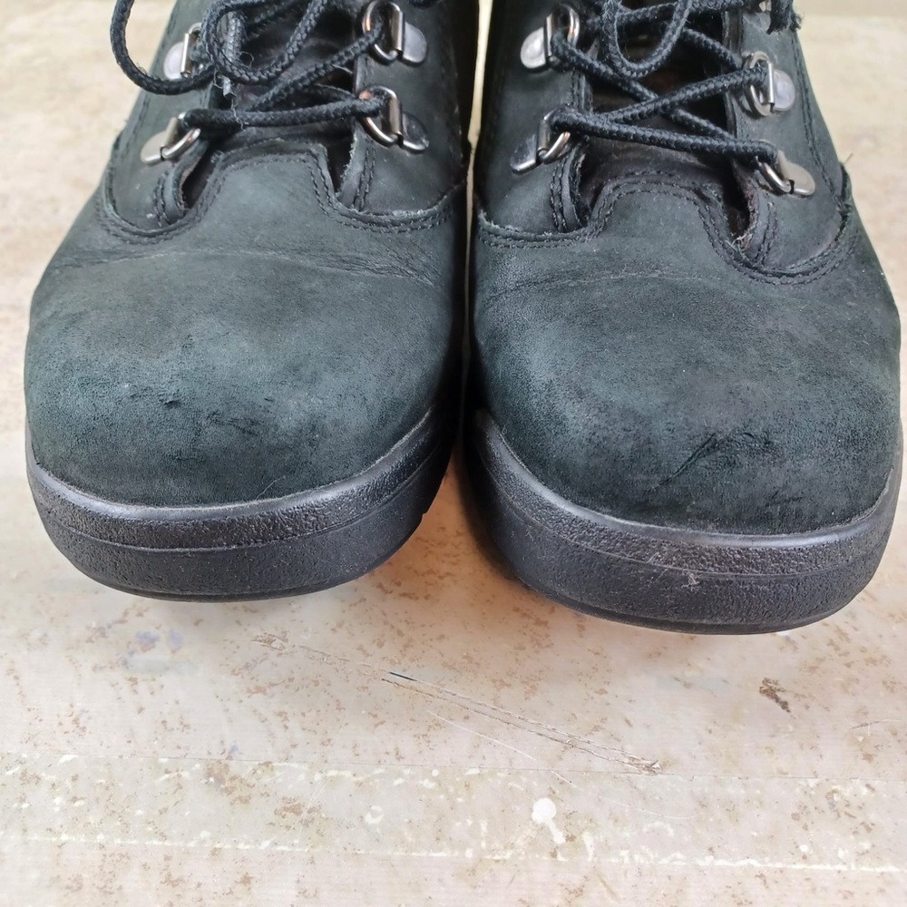 Timberland Boots Size 6 Black leather Mid Top Field Hiking Boots - Picture 4 of 9